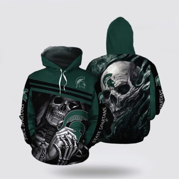 NCAA Michigan State Spartans Iron Maiden All Over Print Hoodie Shirt