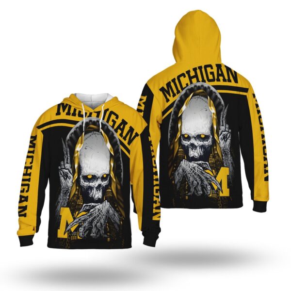 NCAA Michigan Wolverines Maize All Over Print Hoodie Shirt