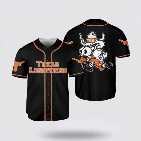 NCAA Texas Longhorns Mascot Baseball Jersey Shirt Gift For Fans