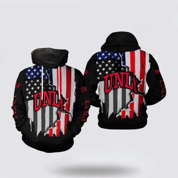 NCAA UNLV Rebels US Flag All Over Print Hoodie Shirt