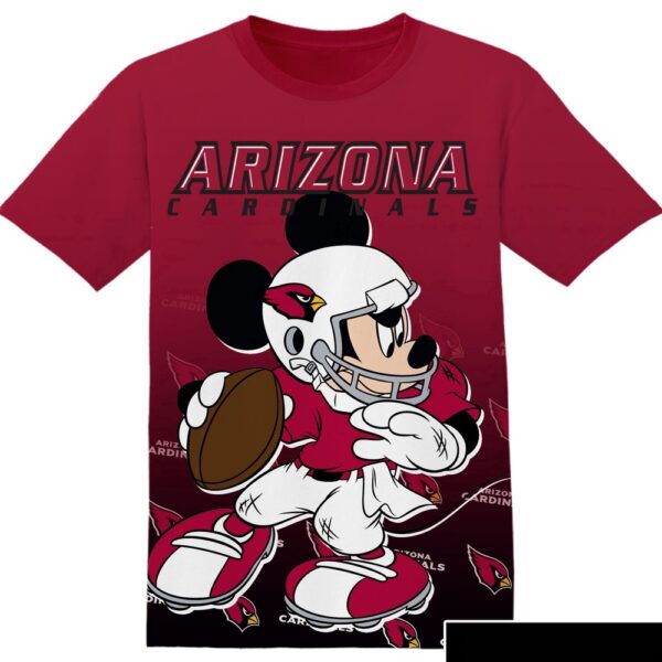 NFL Arizona Cardinals Disney Mickey All Over Print T-Shirt