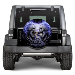 NFL Baltimore Ravens Skull Spare Tire Cover Gift For Campers