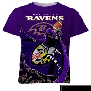 NFL Baltimore Ravens Teen Titans Raven All Over Print T-Shirt