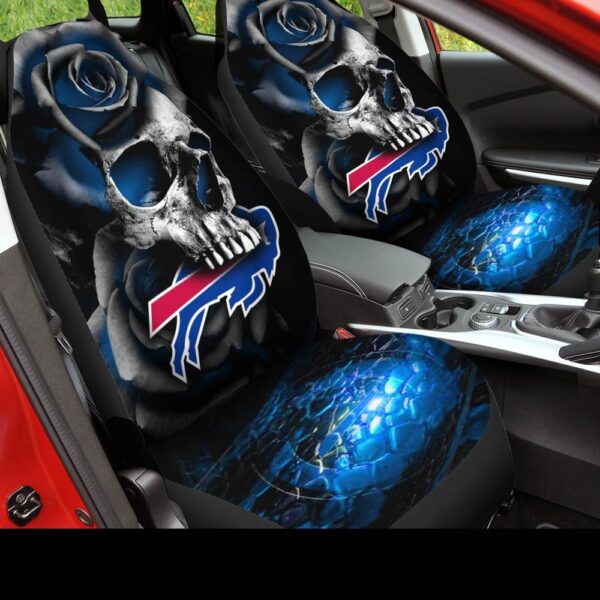 NFL Buffalo Bills Skull Rose Car Seat Covers