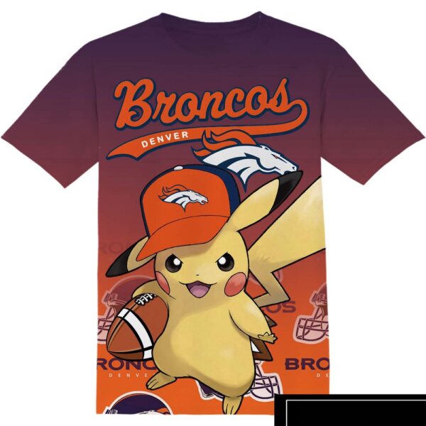 NFL Denver Broncos Pokemon Pikachu All Over Print T-Shirt