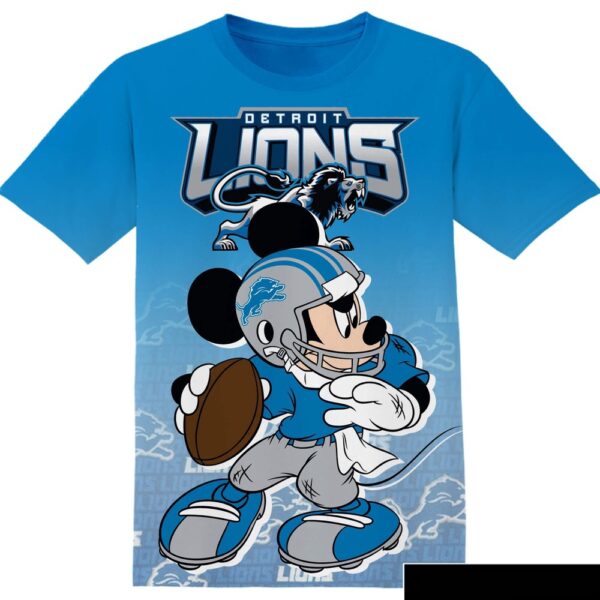 NFL Detroit Lions Disney Mickey All Over Print T-Shirt