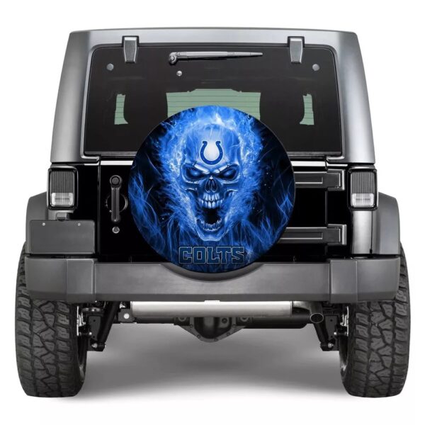 NFL Indianapolis Colts Skull Light Spare Tire Cover Gift For Campers