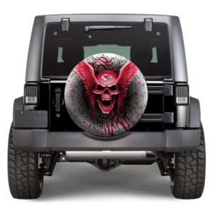 NFL Kansas City Chiefs Skull Wings Spare Tire Cover Gift For Campers