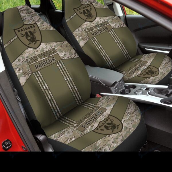 NFL Las Vegas Raiders Camo Pattern Car Seat Covers