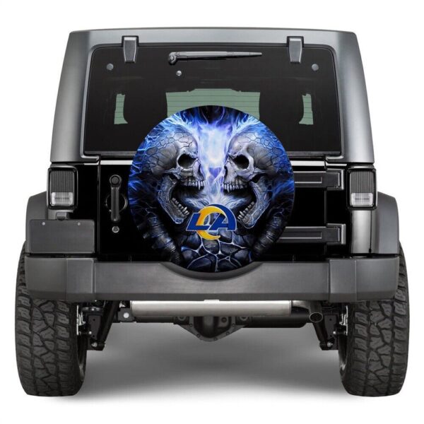 NFL Los Angeles Rams Skull Spare Tire Cover Gift For Campers