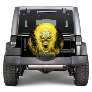 NFL Los Angeles Rams Yellow Skull Spare Tire Cover Gift For Campers