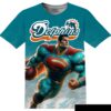 NFL Superman And Football Miami Dolphins All Over Print T-Shirt