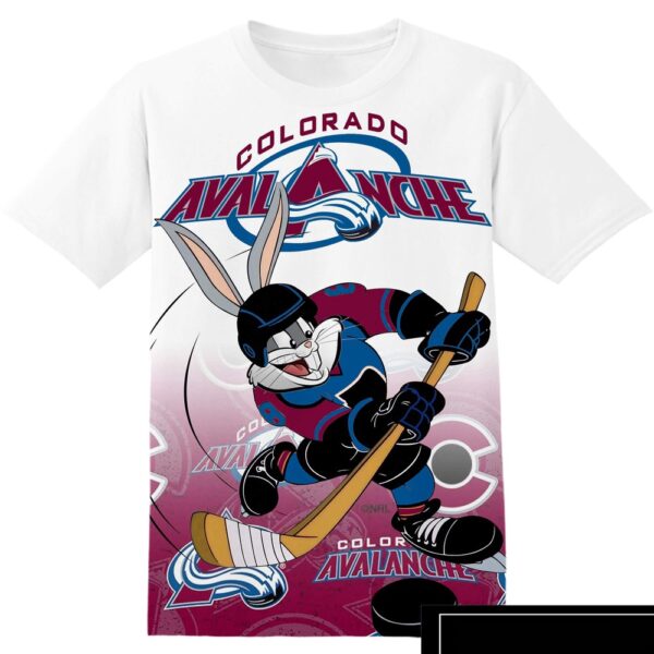 NHL Colorado Avalanche Bugs Bunny 3D All Over Print T-Shirt For Men Women