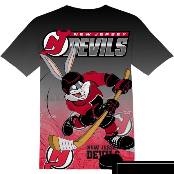 NHL New Jersey Devils Bugs Bunny 3D All Over Print T-Shirt For Men Women