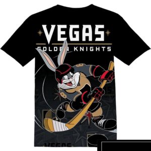 NHL Vegas Golden Knights Bugs Bunny 3D All Over Print T-Shirt For Men Women