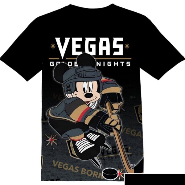 NHL Vegas Golden Knights Mickey 3D All Over Print T-Shirt For Men Women