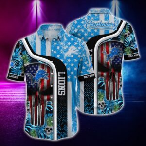 Nfl  Detroit Lions  Skull TropicalHawaiian Shirt