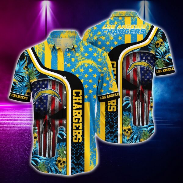 Nfl los Angeles Chargers  Skull TropicalHawaiian Shirt