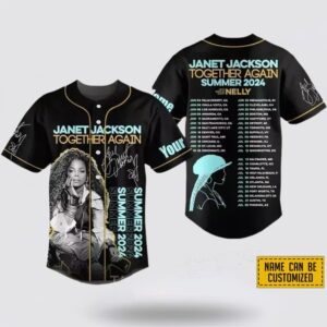 Personalized Name Janet Jackson Together Again Tour 2024 Baseball Jersey Shirt