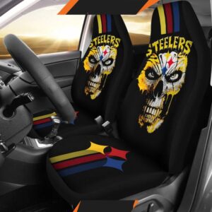 Pittsburgh Steelers Skull Car Seat Covers