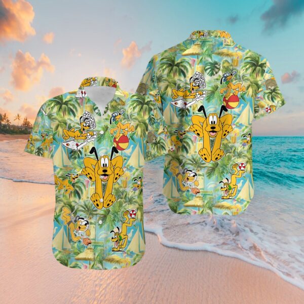 Pluto Dog Hello Summer Let’s Have Fun Beach Vibes 3D Hawaiian Shirt