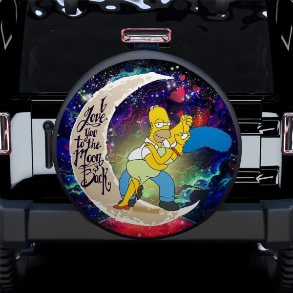 Simpsons Family Love You To The Moon Galaxy Car Spare Tire Covers Gift For Campers