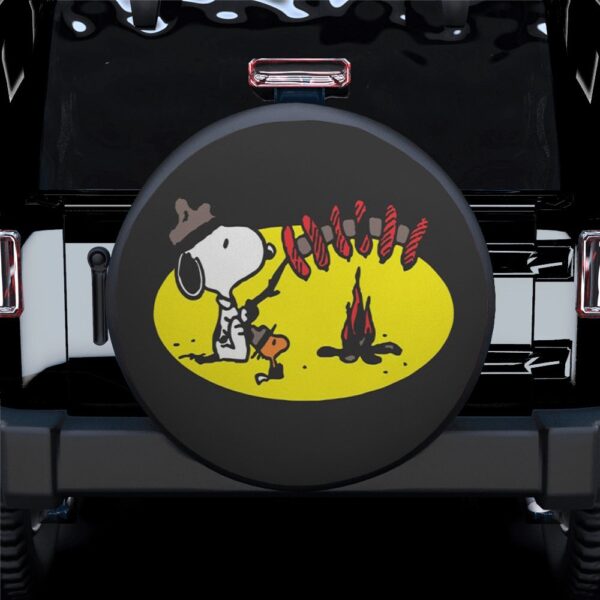 Snoopy Hot Dog Camping Fire Spare Tire Covers Gift For Campers