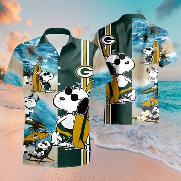 Snoopy Surfing Green Bay Packers Hawaiian Shirt