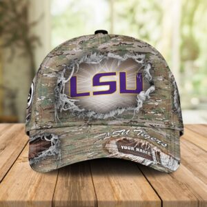 Sportwearmerch LSU Tigers NCAA Personalized Camo Pattern Classic Cap Gifts For Fans Sportswearmerch 1