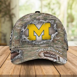 Sportwearmerch Michigan Wolverines NCAA Personalized Camo Pattern Classic Cap Gifts For Fans Sportswearmerch 1