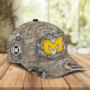 Sportwearmerch Michigan Wolverines NCAA Personalized Camo Pattern Classic Cap Gifts For Fans Sportswearmerch 2