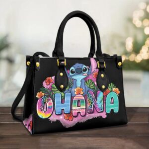 Stitch Ohana Cartoon Women Leather Handbag