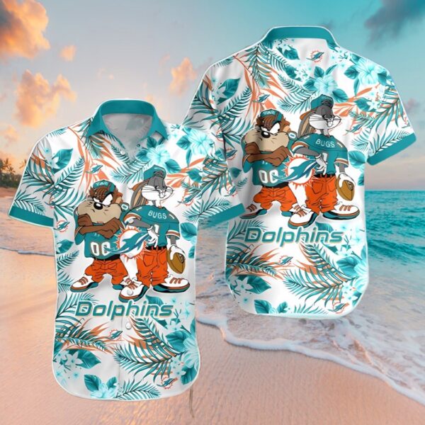 Taz And Bugs Miami Dolphins Hawaiian Shirt