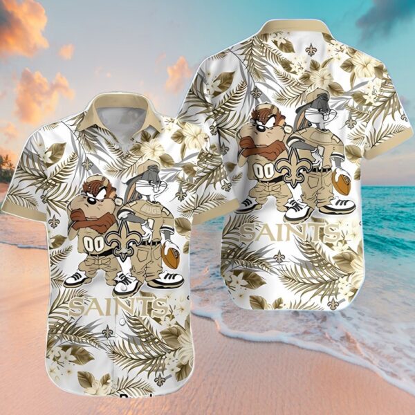 Taz And Bugs New Orleans Saints NFL Teams Hawaiian Shirt