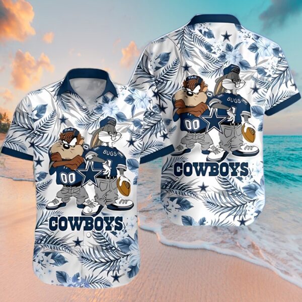 Taz and Bugs Dallas Cowboys Hawaiian Shirt