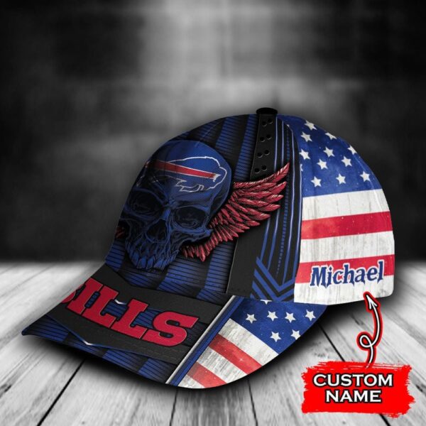 Custom Name NFL Buffalo Bills Skull Damn Right Text All Over Print 3D Classic Cap