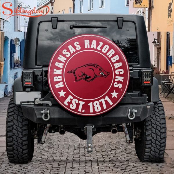 Arkansas Razorbacks Est 1871 Spare Tire Cover Gift For Campers