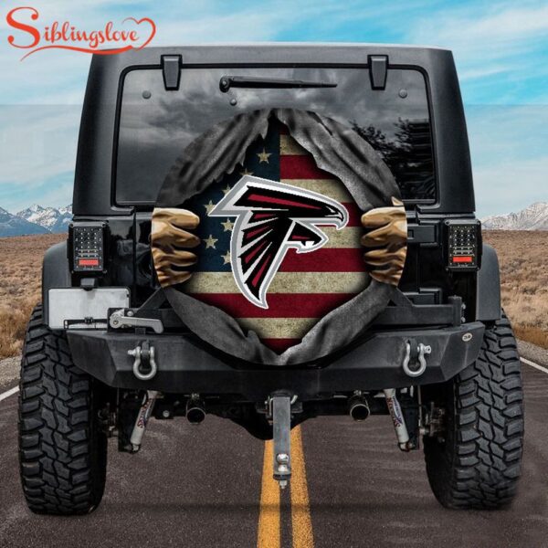 Atlanta Falcons American Flag Spare Tire Cover Gift For Campers