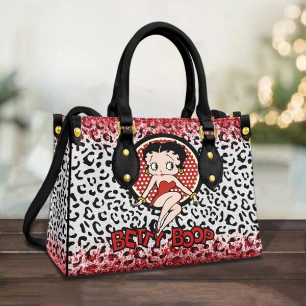 Betty Boop Cartoon Leopard Leather Handbag