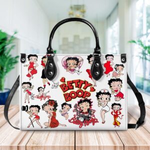 Betty Boop Pattern Leather Handbag