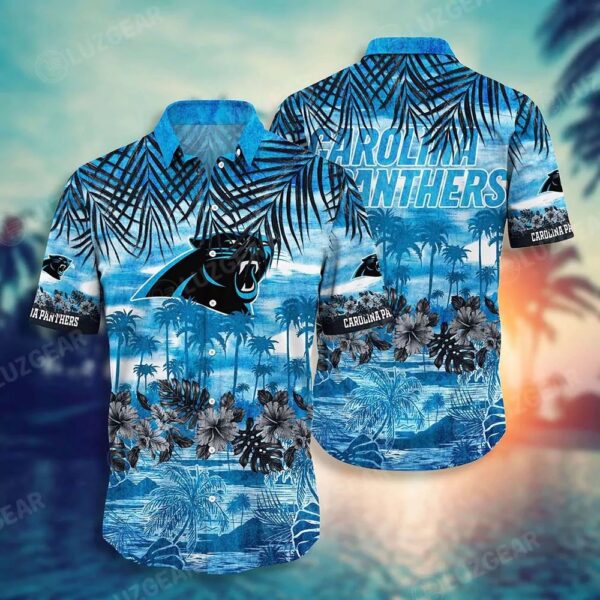 Carolina Panthers Nfl Hawaiian Shirt Style Tropical Pattern Graphic Summer For Awesome Fans