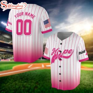 Custom Name And Number Breast Cancer Baseball Jersey