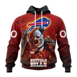 Custom Name And Number Buffalo Bills Horror Terrifier Ghoulish Halloween Day Hoodie1