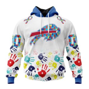 Custom Name And Number Buffalo Bills NFL Special Fearless Against Autism 3D Hoodie Shirt 1