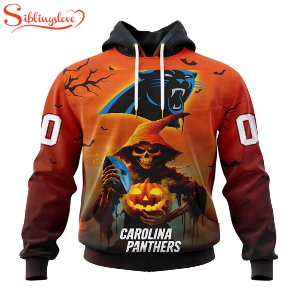 Custom Name And Number Carolina Panthers Special Death Halloween Hoodie