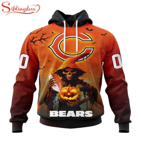 Custom Name And Number Chicago Bears Special Death Halloween Hoodie