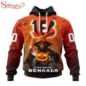 Custom Name And Number Cincinnati Bengals Special Death Halloween Hoodie 1