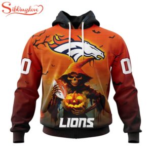 Custom Name And Number Denver Broncos Special Death Halloween Hoodie 1