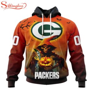 Custom Name And Number Green Bay Packers Special Death Halloween Hoodie 1