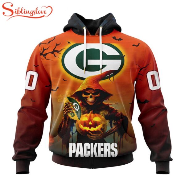 Custom Name And Number Green Bay Packers Special Death Halloween Hoodie